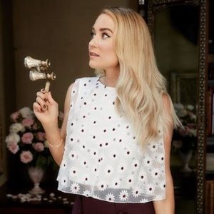 Runway Collection Embroidered Cold-Shoulder Top